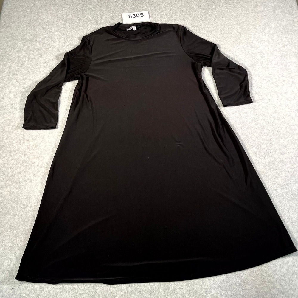 Annalee‎ + Hope A Line Dress Womens Large Black Stretch Crew Neck Neck Casual